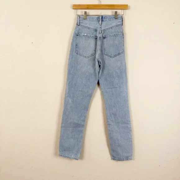 Agolde Riley Long High Rise Straight Light Wash Jeans Size 22 - Picture 6 of 6